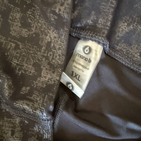 Mono B High Waist Foil Leggings‎ Black 1XL - Picture 3 of 5